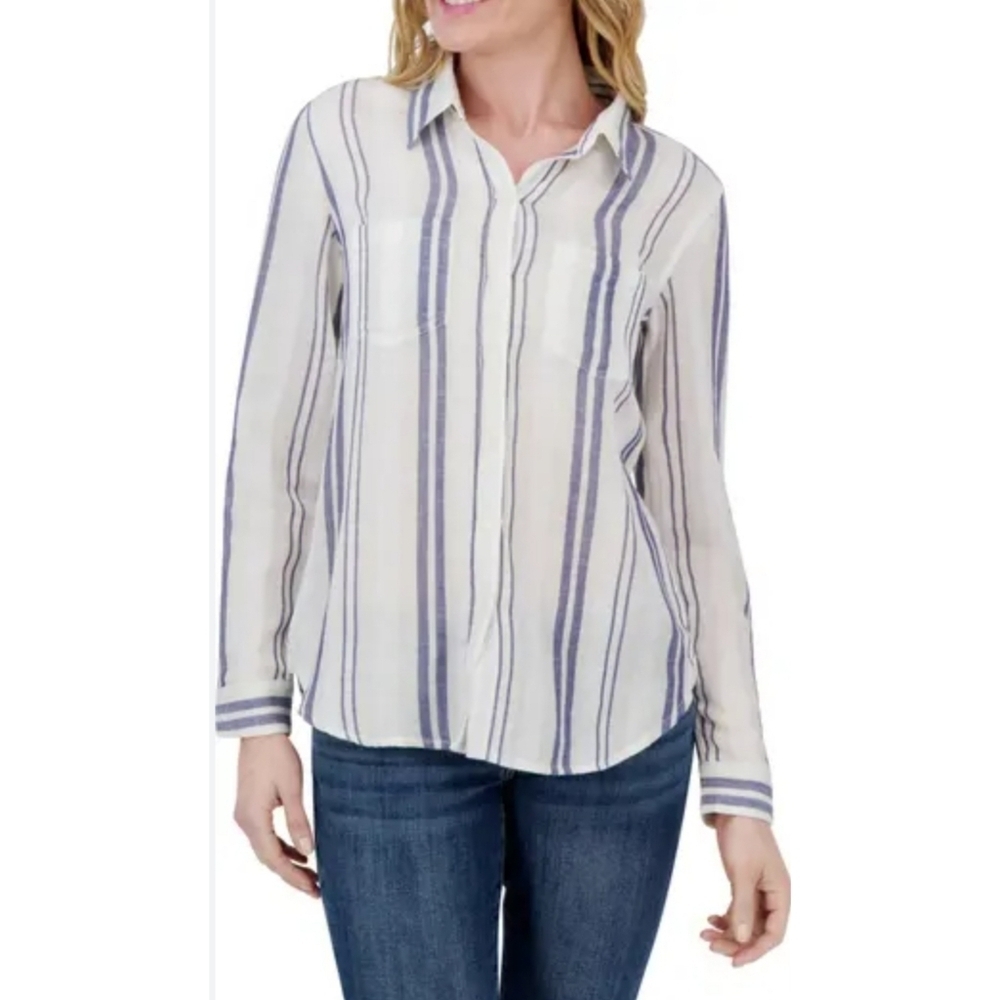 Lucky Brand Long Sleeve Striped Button Up Shirt